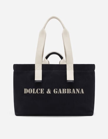 Dolce & Gabbana Printed drill holdall White G2NW0TFUMJN