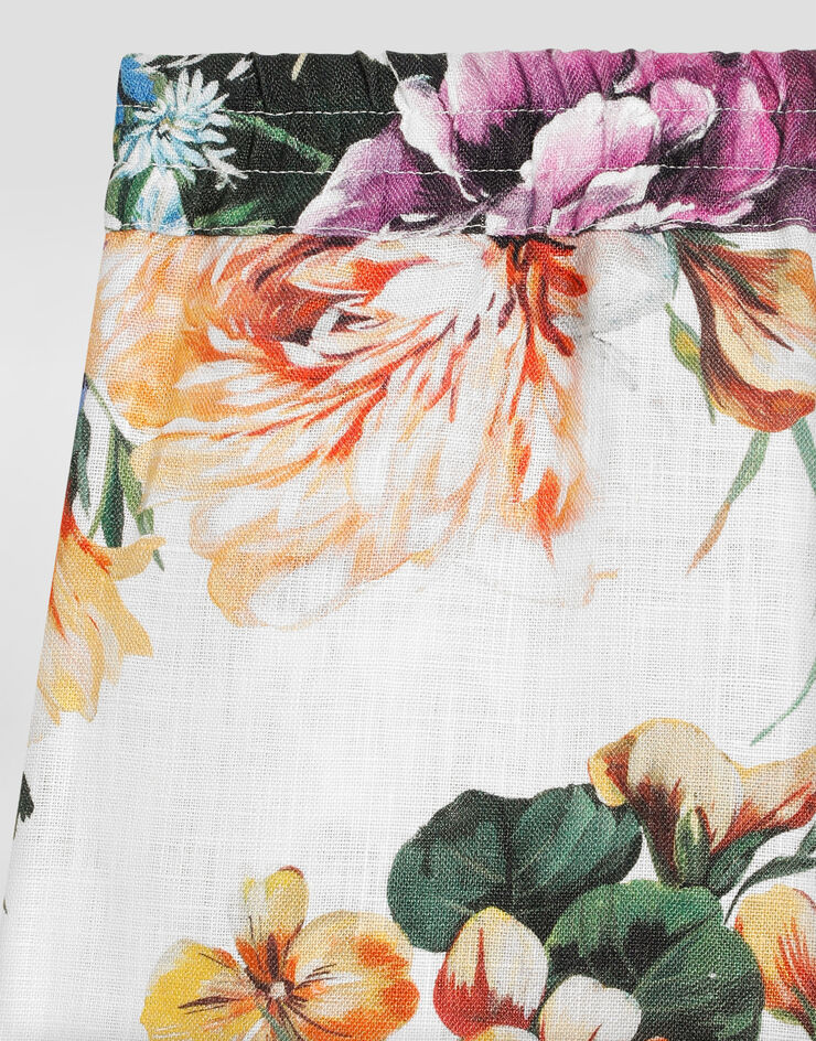 Dolce & Gabbana Pantalón corto de lino con estampado de flores Imprima L53Q44FS4HX