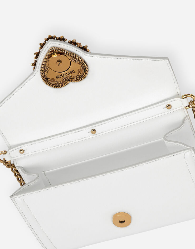 Dolce & Gabbana Calfskin Devotion mini bag Weiss BI2931AV893