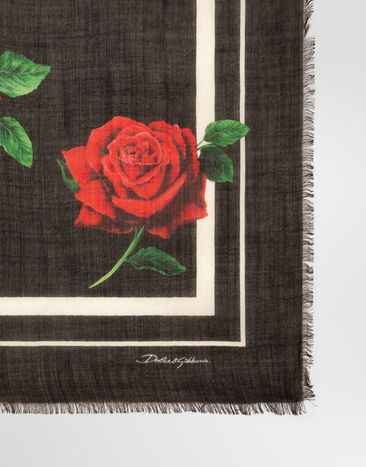 Dolce & Gabbana Rose-print cotton stole Print FS209AGDDW4