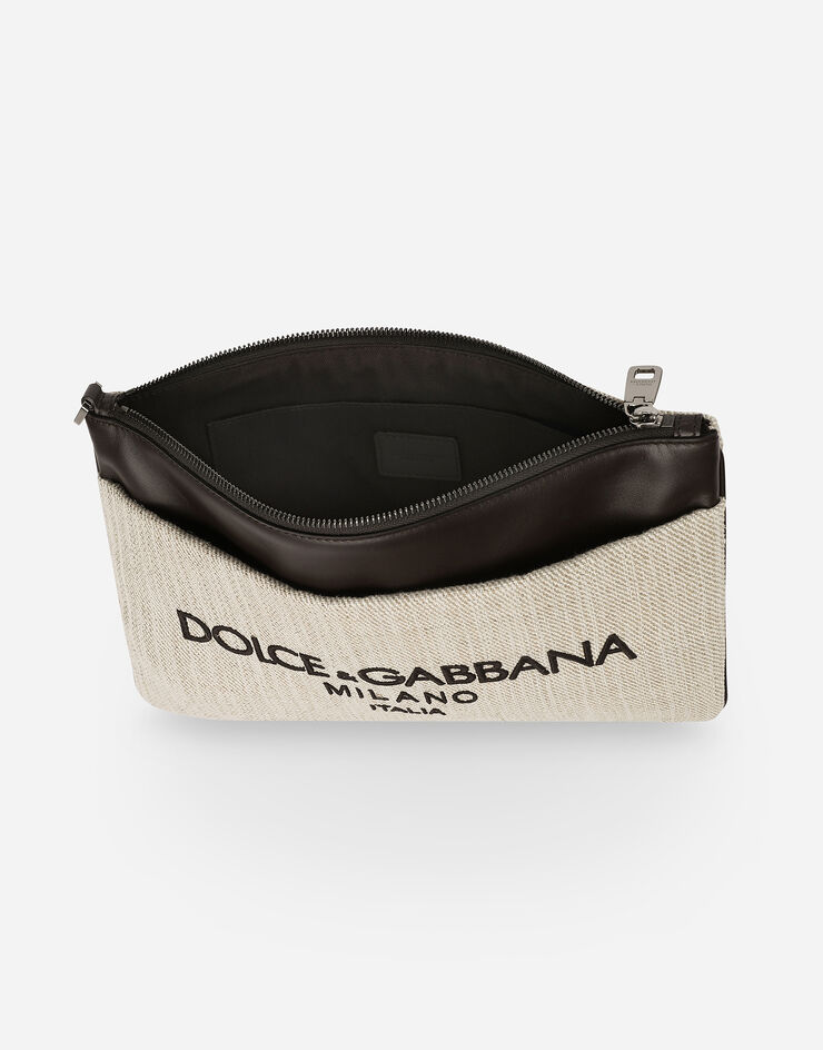 Dolce & Gabbana Cartera de mano de lona Beige BP3294AN233