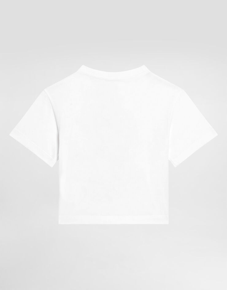 Dolce & Gabbana Jersey T-shirt with mixed floral print Blanco L5JTHWG7M1Y