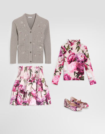 Dolce & Gabbana Cardigan aus Schurwolle in Rippstrick Grau L5KWH3JDVL5