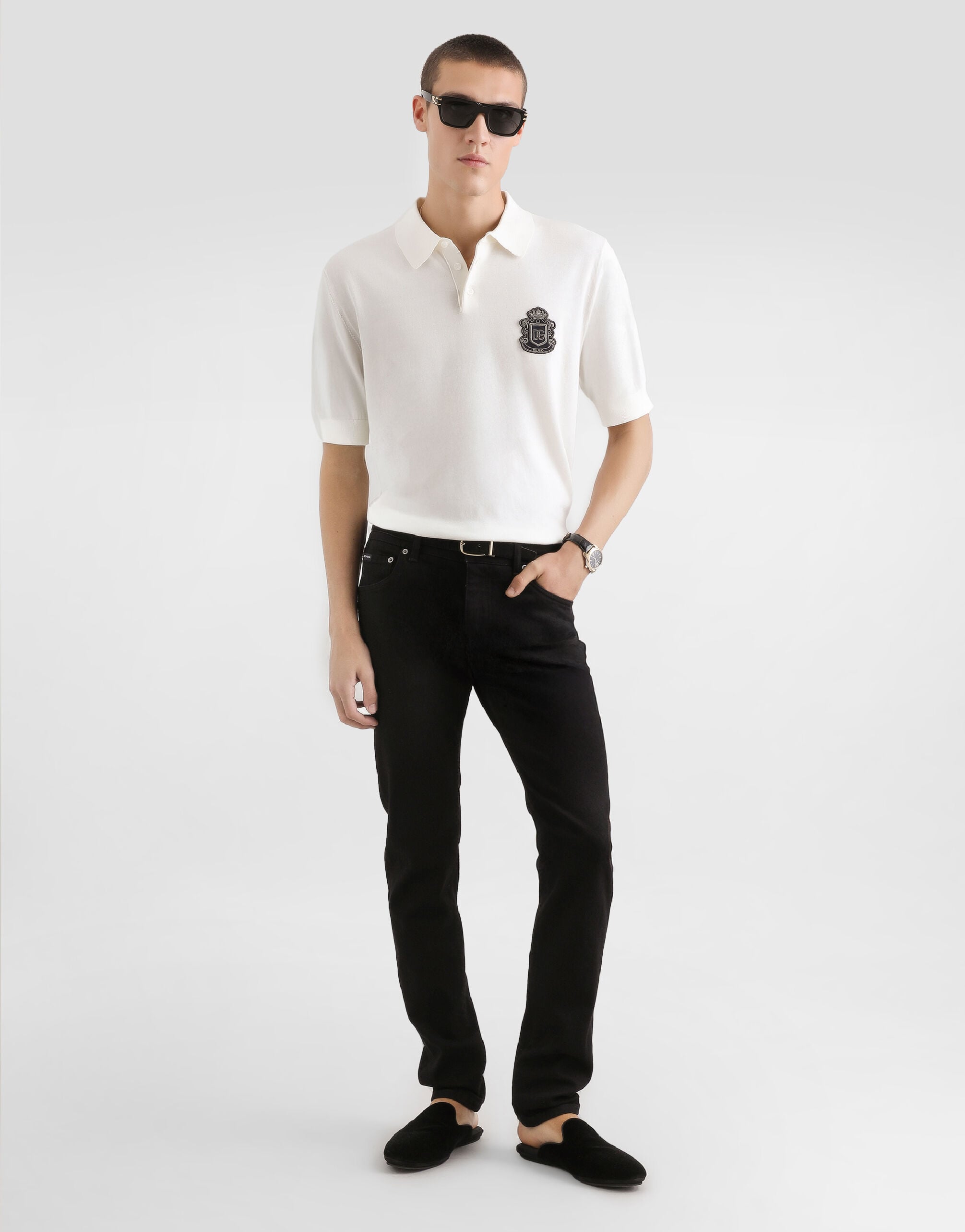 Cotton polo shirt in White for Men | Dolce&Gabbana® US