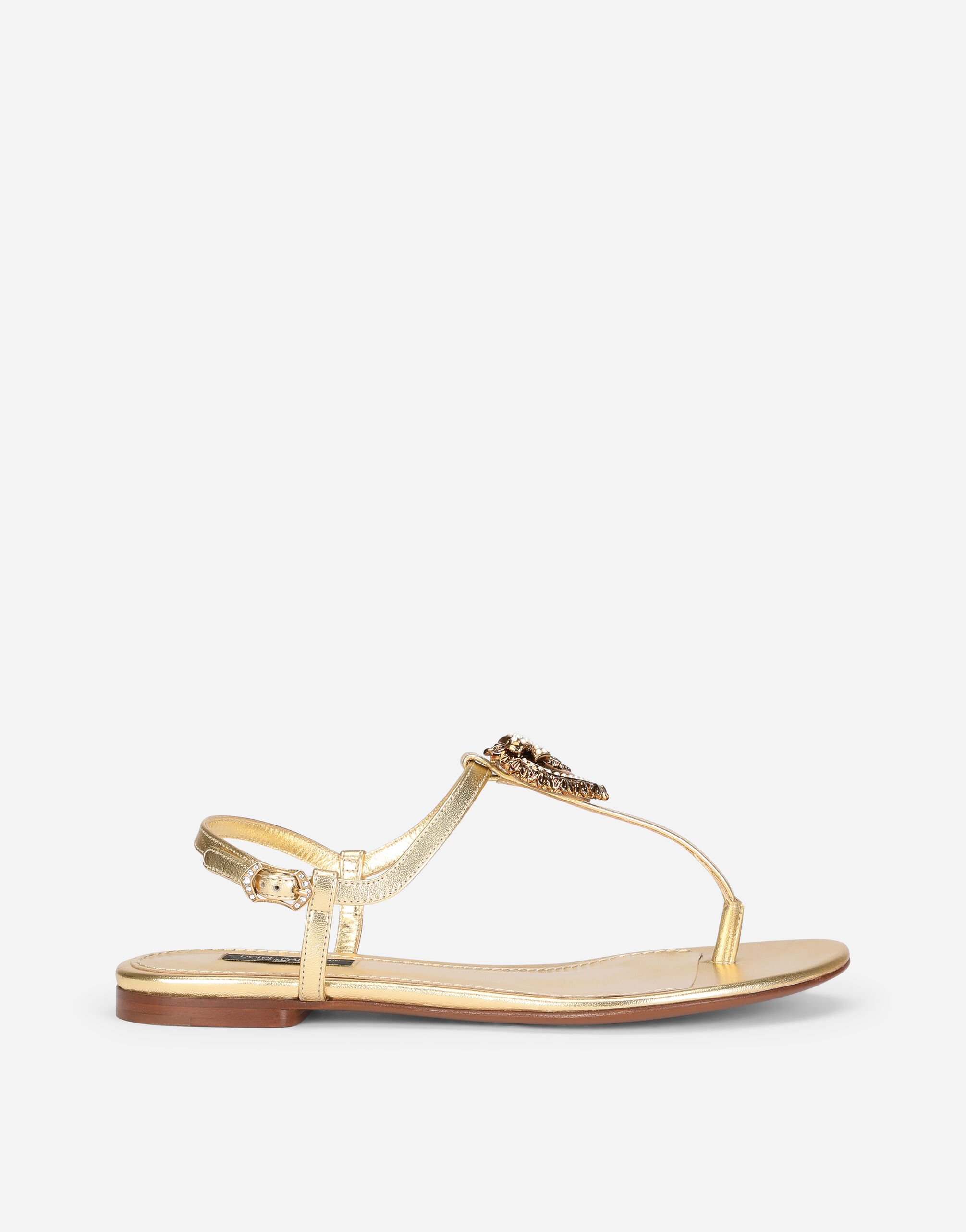 Dolce & Gabbana Nappa leather Devotion thong sandals Yellow CZ0302AW576