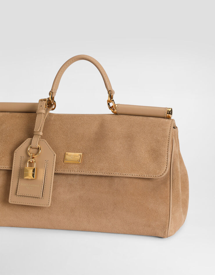 Dolce & Gabbana My Sicily handbag in split and calfskin Dolce & Gabbana My Sicily handbag in split and calfskin Beige BB7782BO903