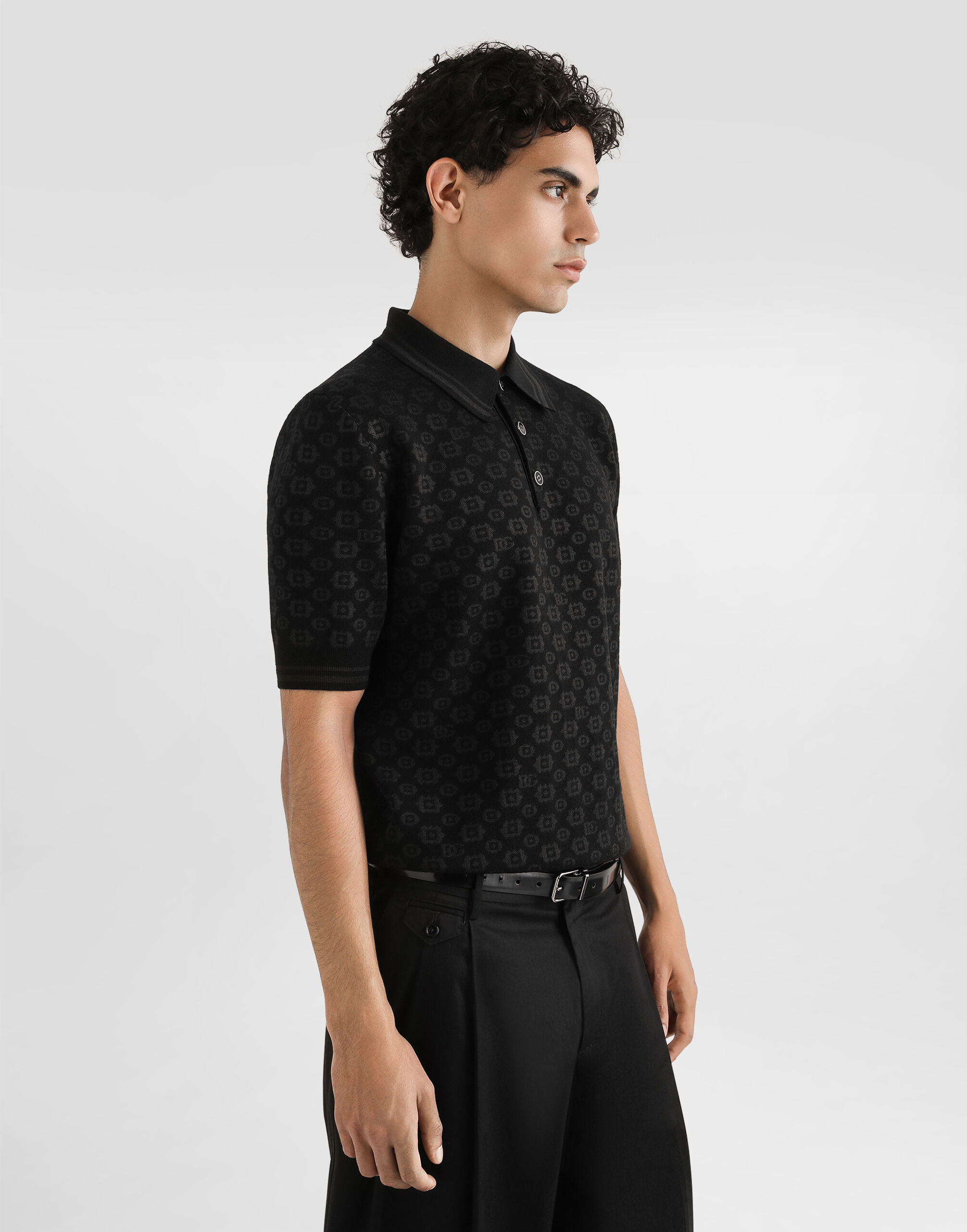 Multicolorのメンズ Micro-dot stitch polo shirt | Dolce&Gabbana®