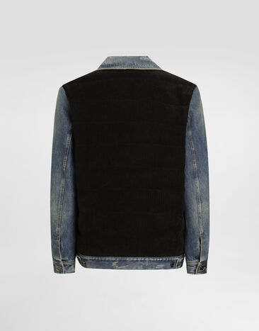 Dolce & Gabbana Cazadora de denim y terciopelo Multicolor G9BTMDGJ699