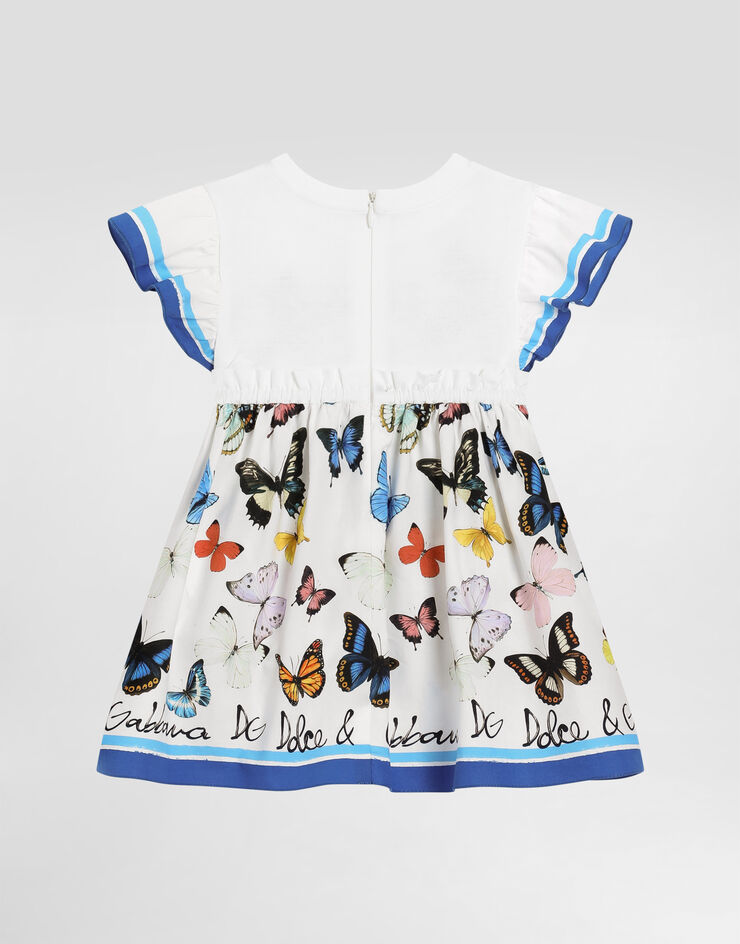 Dolce & Gabbana Butterfly-print poplin and jersey dress Print L2JD9PG7O0M