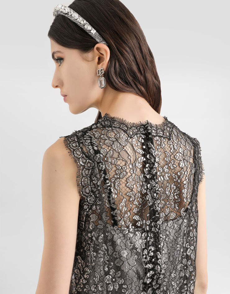 Dolce & Gabbana Lamé lace dress Dolce & Gabbana Lamé lace dress Silver F6ATYTILMCF