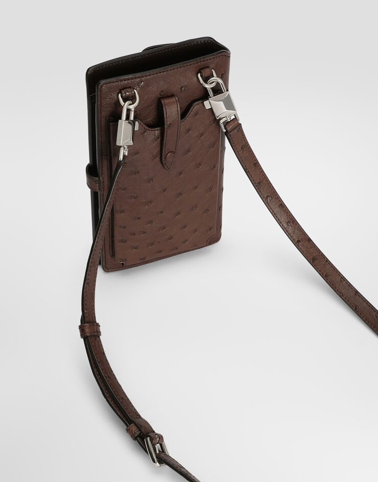 Dolce & Gabbana Ostrich leather crossbody minibag Dolce & Gabbana Ostrich leather crossbody minibag Brown BM2766A8K00