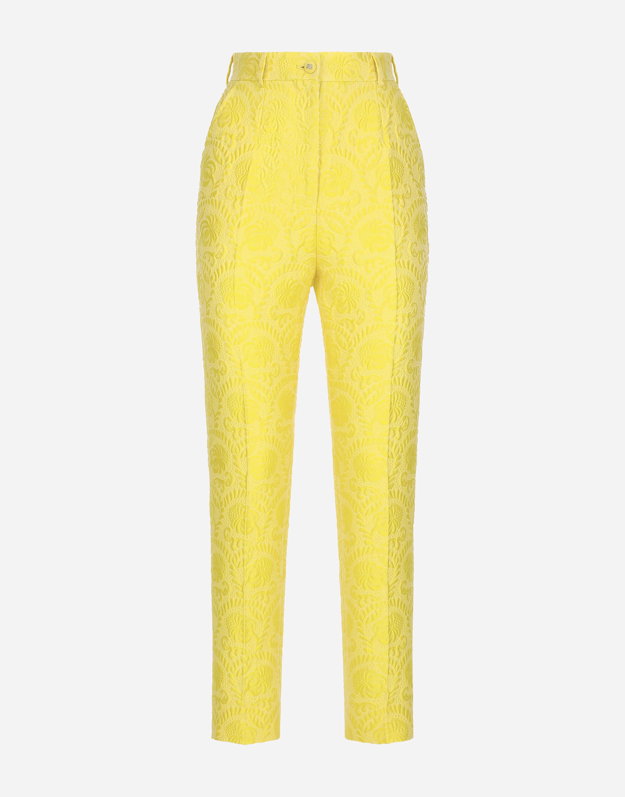 Dolce & Gabbana Tailored floral jacquard pants Yellow F29UCTHJMOK
