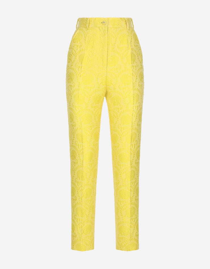 Dolce & Gabbana Классические брюки из цветочного жаккарда желтый FTAM2THJMOK