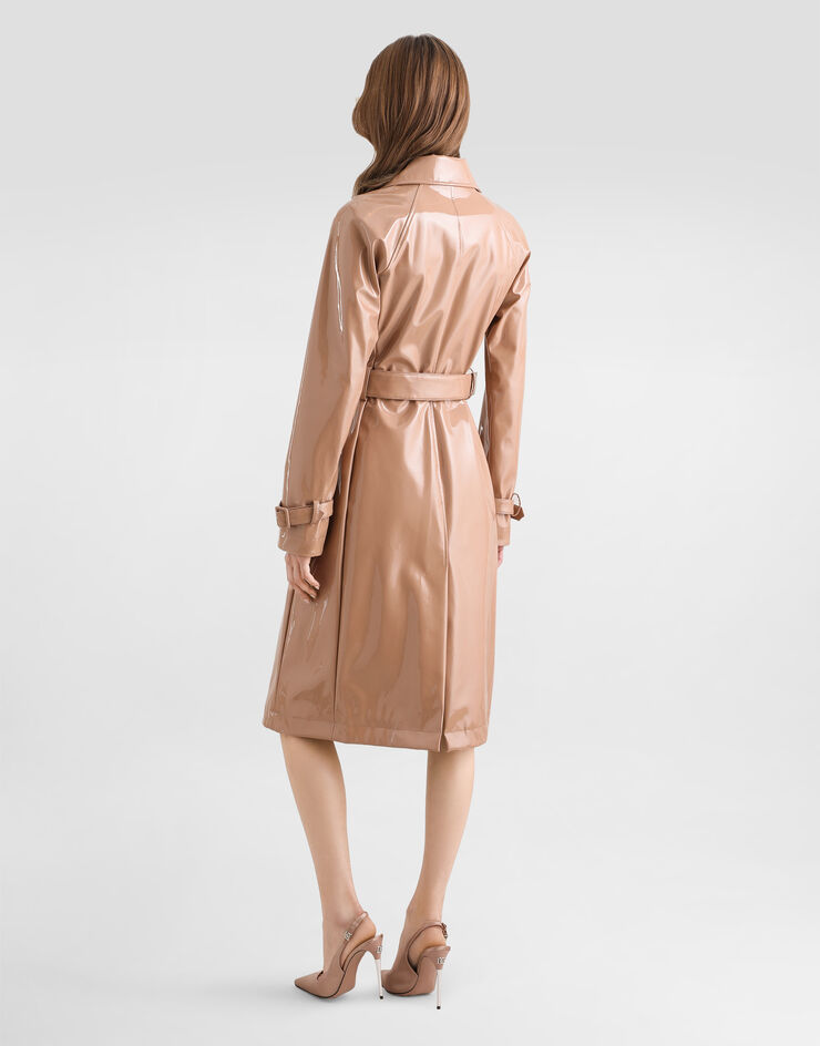 Dolce & Gabbana Trench in ecopelle spalmato Cipria F0W3WTFUSW7