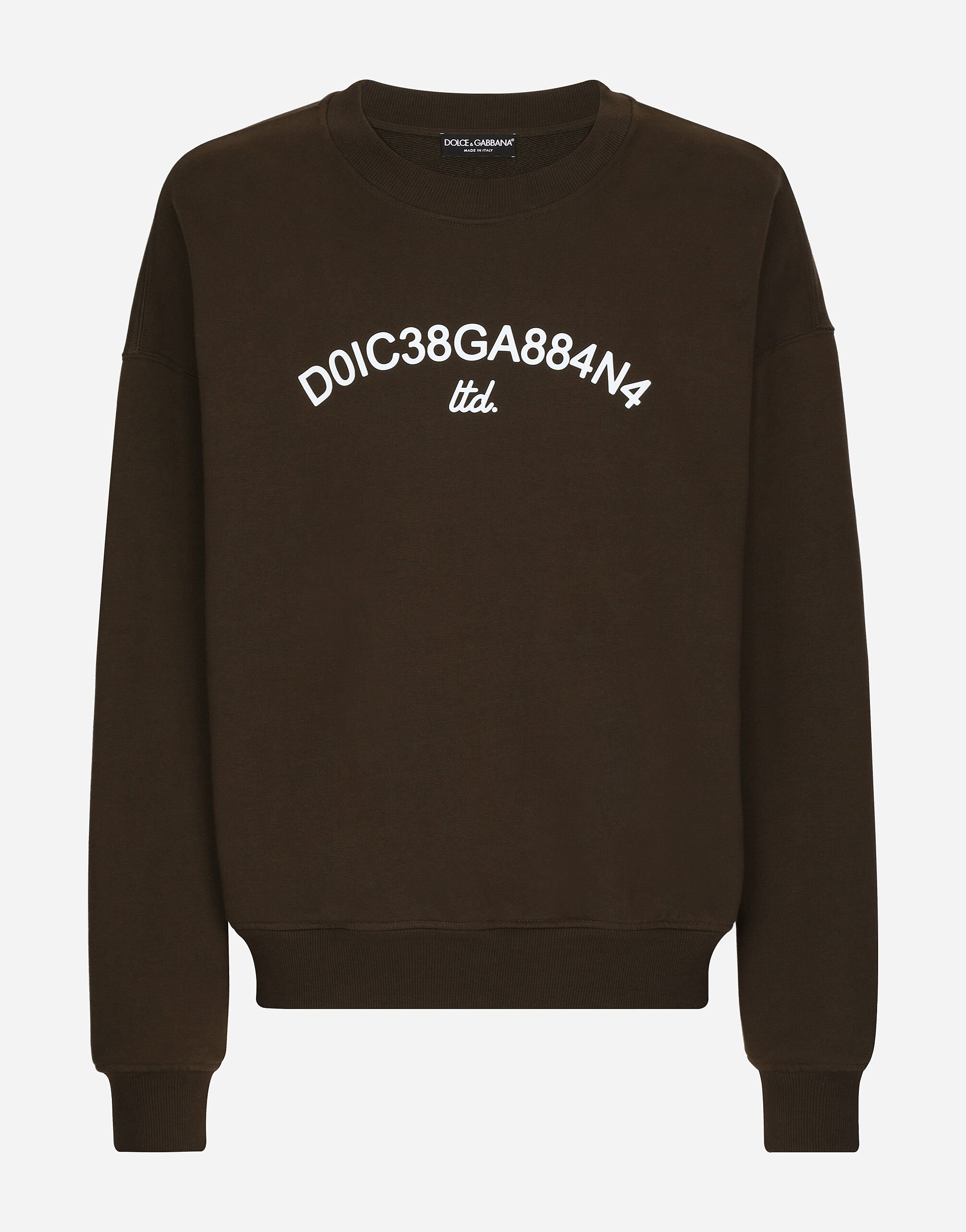 Dolce & Gabbana Round-neck sweatshirt with Dolce&Gabbana logo print Multicolor G2TN4TFR20N