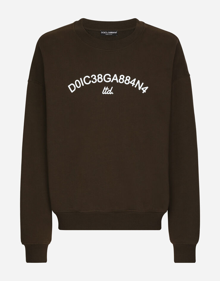 Dolce & Gabbana Dolce&Gabbana 로고 프린트 라운드넥 스웨트셔츠 브라운 G9AQVTHU7PP