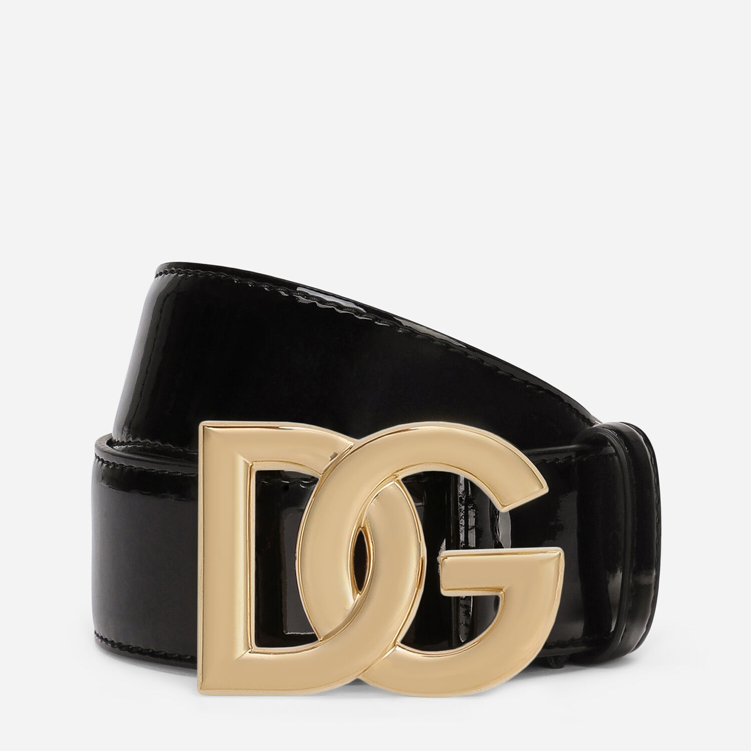 Patent leather belt with DG logo in Black for | Dolce&Gabbana® US