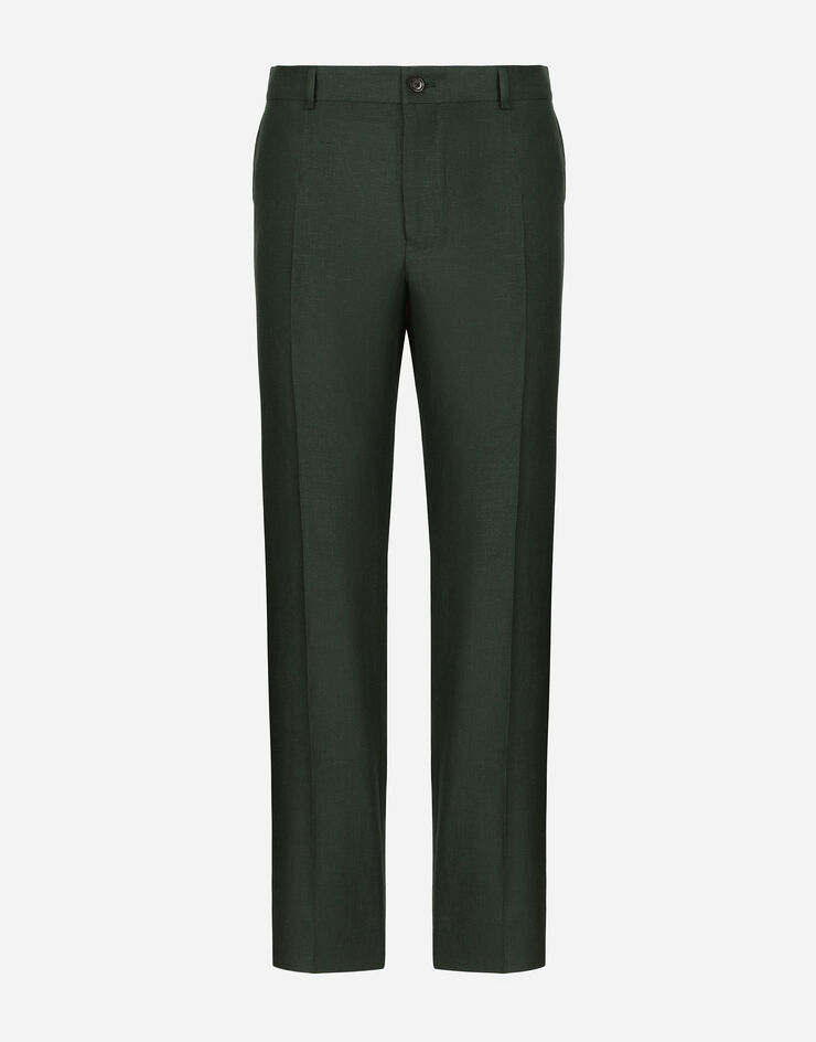 Dolce & Gabbana Классические льняные брюки зеленый GP03JTFU4JB