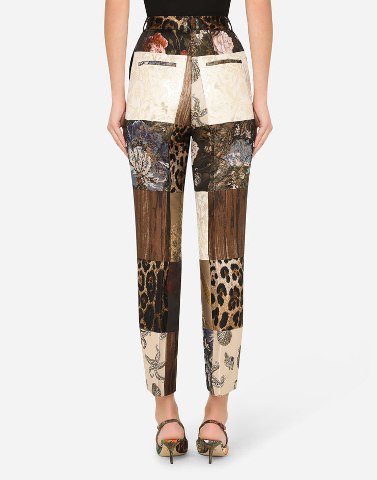 Dolce & Gabbana Patchwork jacquard pants AZUL FTAM2TGDY92
