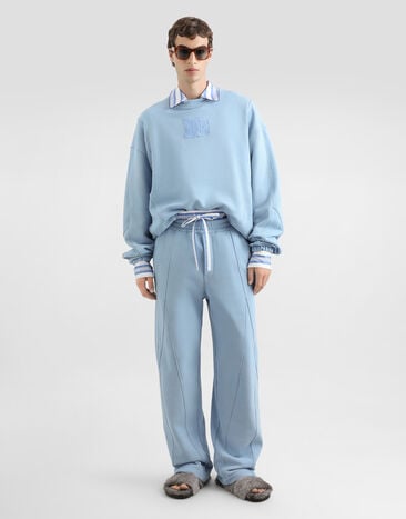 Dolce & Gabbana Treated cotton sweatshirt Azure G9CCXZG7P0W