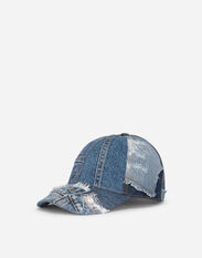 Dolce&Gabbana Denim patchwork baseball cap Grey G041KTGG914