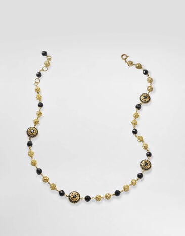Dolce & Gabbana Sicily Necklace 18-carat yellow gold, black sapphires and black jade Gold WNKS2GWSABK