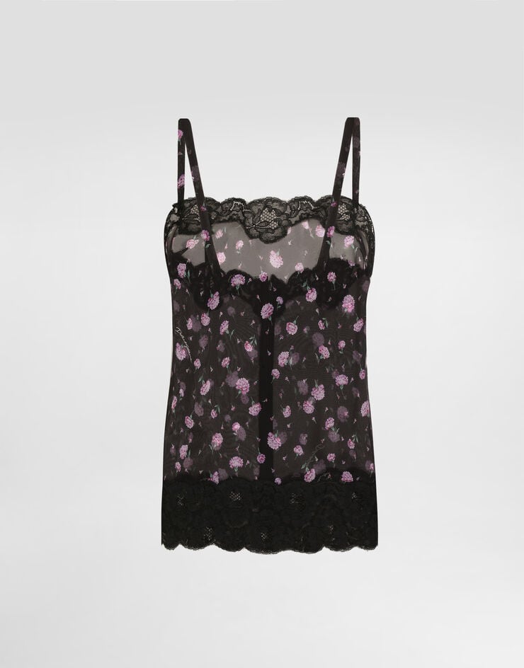 Dolce & Gabbana Carnations-print chiffon top Multicolor F7BJ3TIS10Z