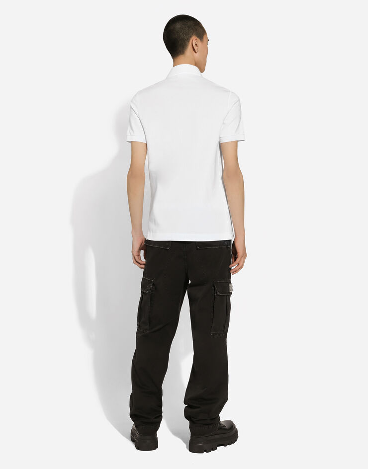 Dolce & Gabbana DG 徽标刺绣棉质 Polo 衫 白 G8PL4ZG7NYY
