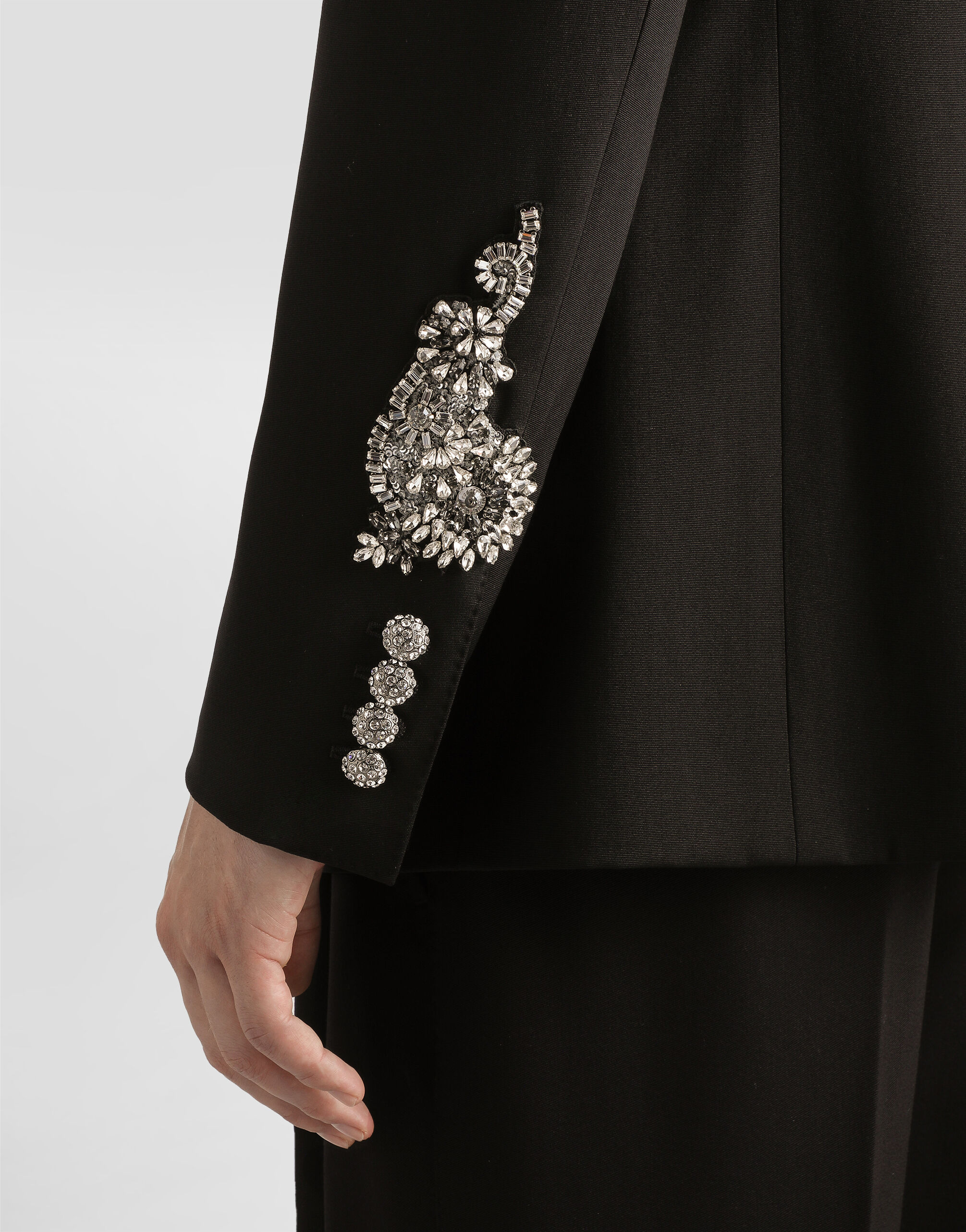 Single-breasted jacket with jewel embellishments in Black for Men