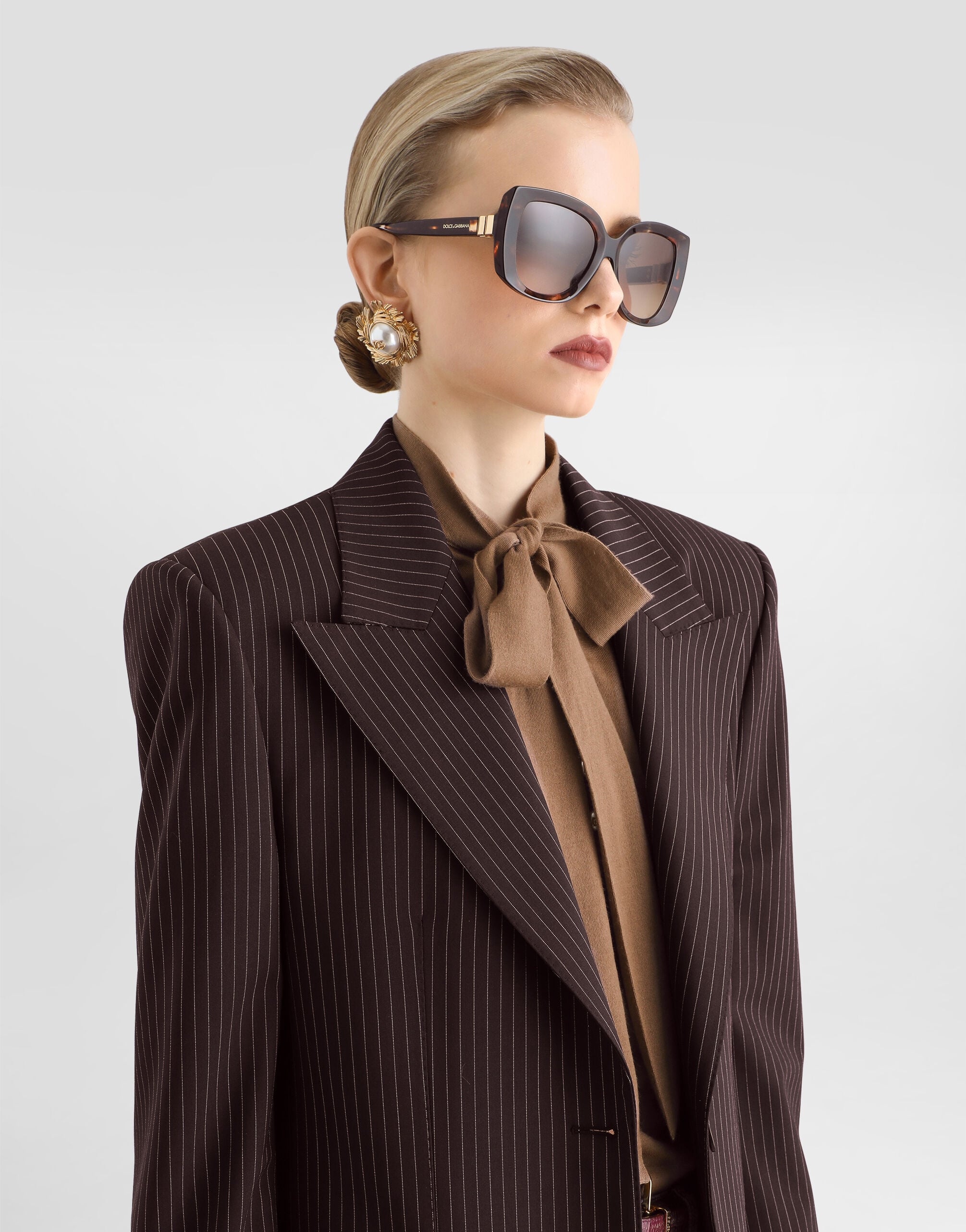 Linda single-breasted jacket in pinstripe wool in Multicolor for