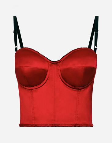 Dolce&Gabbana Top bustier in raso Rosso F79BUTFURHM