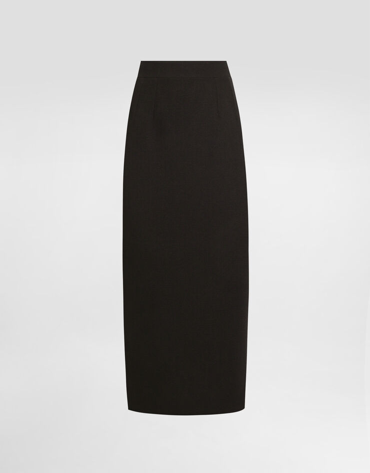 Dolce & Gabbana Longuette-Rock aus Schurwolle Schwarz F4BZBTGDCL2