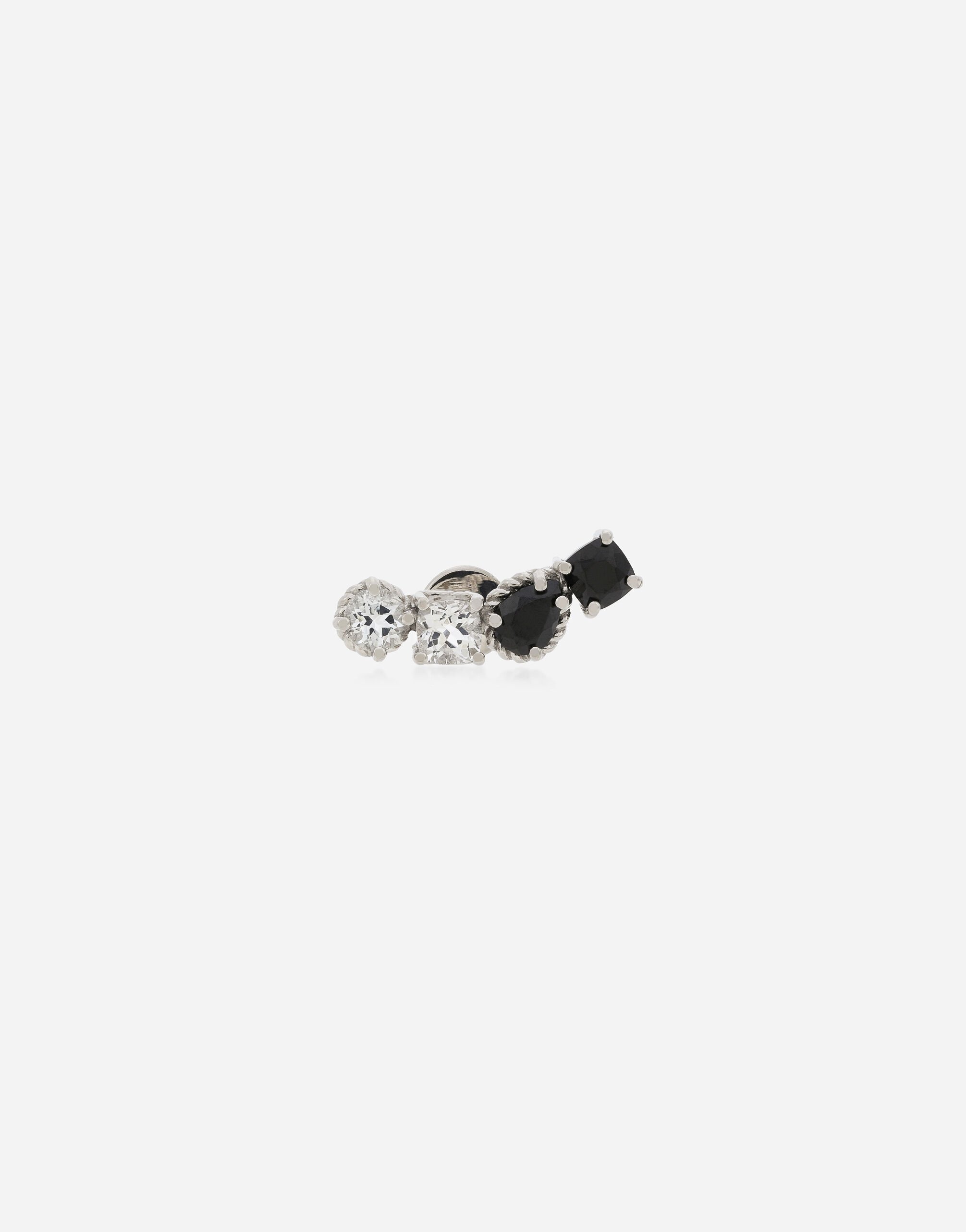 Dolce & Gabbana Single earring in white gold 18kt with colourless topazes and black spinels Gold WSQB1GWPE01