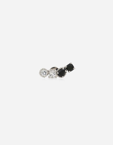 Dolce & Gabbana Single earring in white gold 18kt with colourless topazes and black spinels White WEQA1GWSPBL