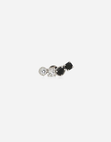 Dolce & Gabbana Single earring in white gold 18kt with colourless topazes and black spinels Gold WBND2GWYEDI