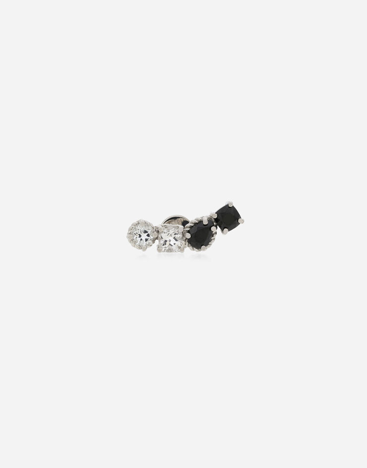 Dolce & Gabbana Mono boucle d’oreille en or blanc 18 ct avec topazes incolores et spinelles noirs Blanc WSQA1GWTSQS