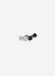 Dolce & Gabbana Single earring in white gold 18kt with colourless topazes and black spinels White WSQA7GWSPBL