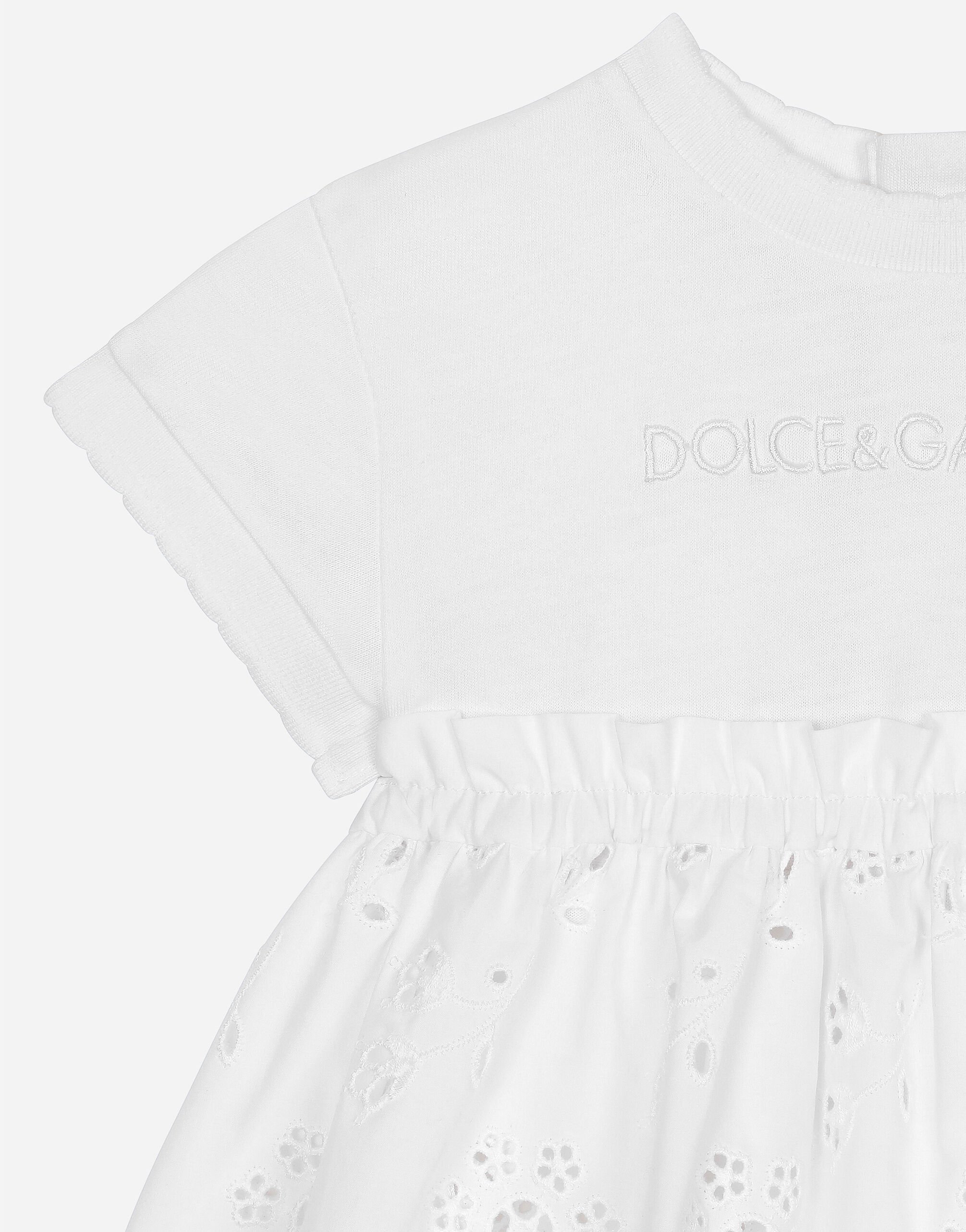 Dolce & Gabbana プリント ポプリン ミディドレス ホワイト org.jpg