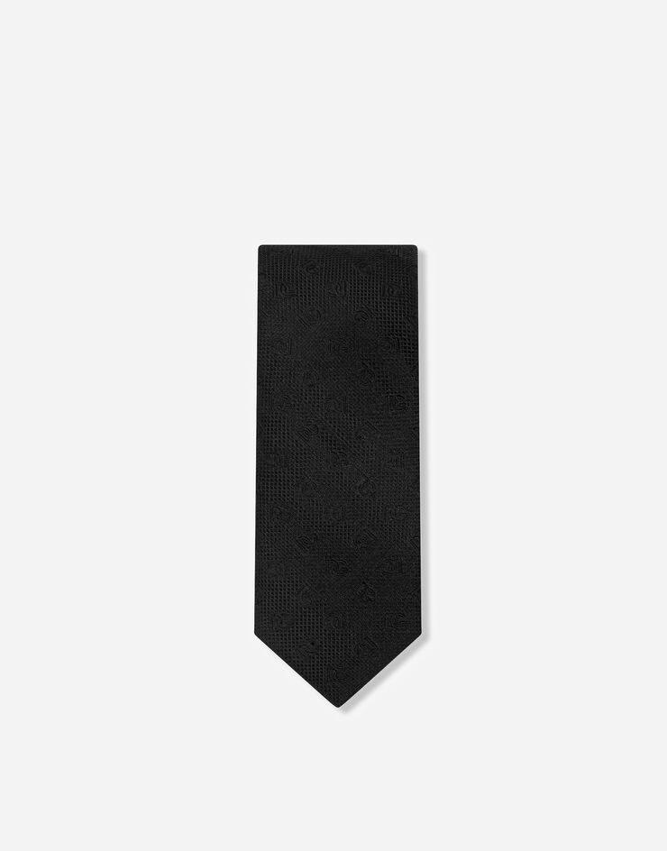 Dolce & Gabbana 6-cm silk blade with tie print Black GT149EG0JQV