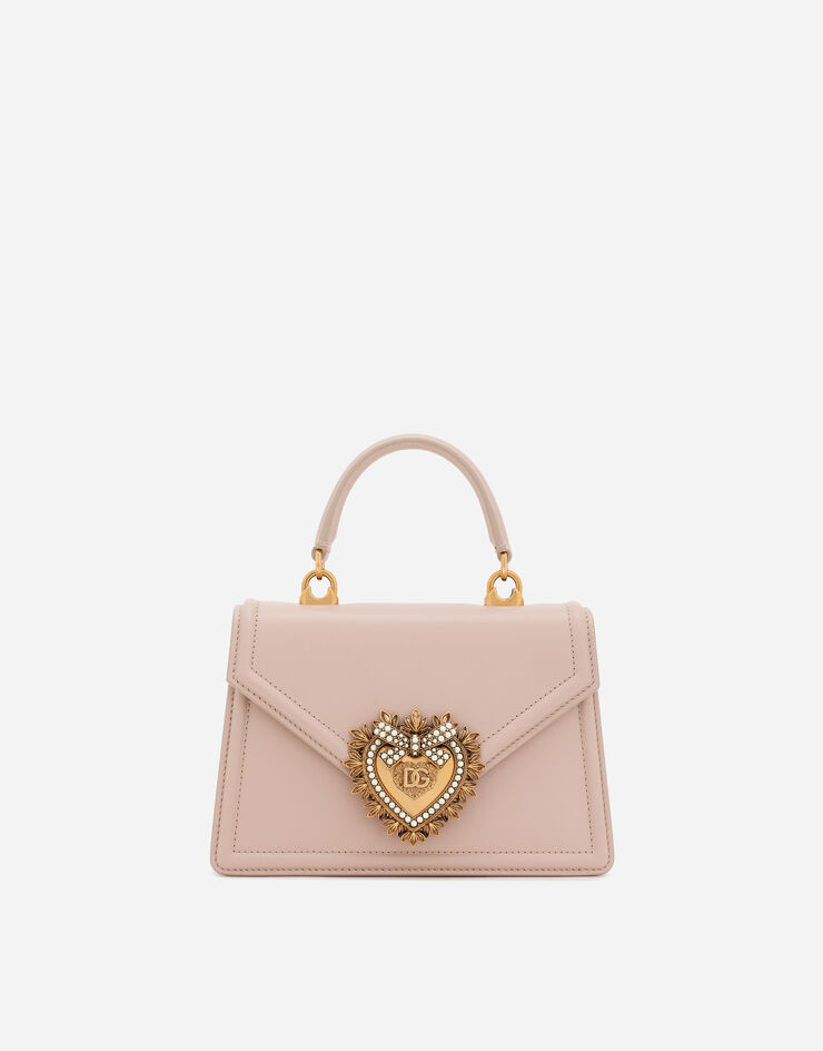 Dolce & Gabbana Bolso pequeño Devotion de terciopelo liso Rosa Pálido BB6711AV893