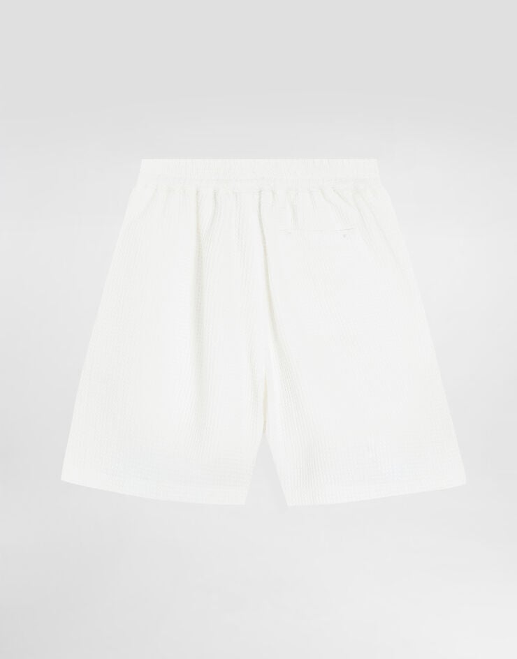Dolce & Gabbana Cotton waffle bermuda shorts Dolce & Gabbana Cotton waffle bermuda shorts White L43Q97FU628