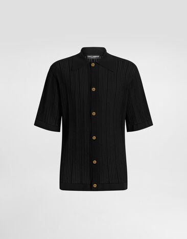 Dolce & Gabbana Perforated cotton shirt Dolce & Gabbana Perforated cotton shirt Black GXVFZTJBCJN