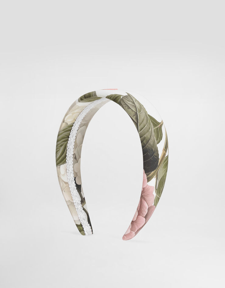 Dolce & Gabbana Hydrangea-print poplin headband Multicolor LB3L54HS5T6