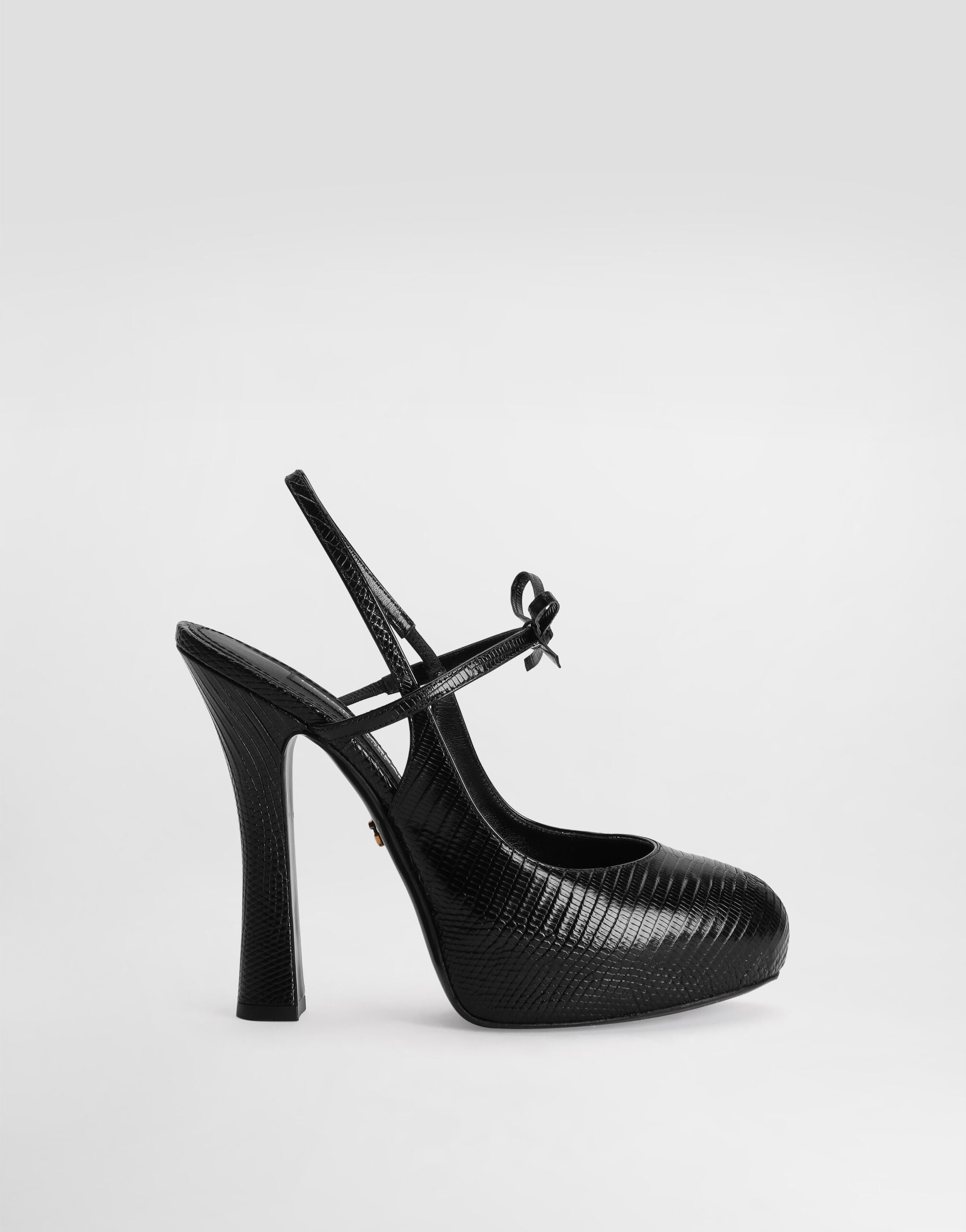 Lizard skin slingbacks in Black for Women | Dolce&Gabbana® US