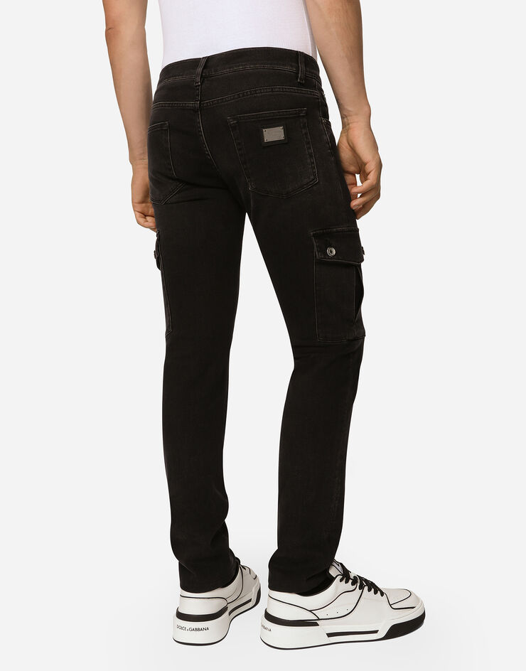 Dolce & Gabbana Gray wash skinny stretch cargo jeans Multicolor GVYXMDG8HW4