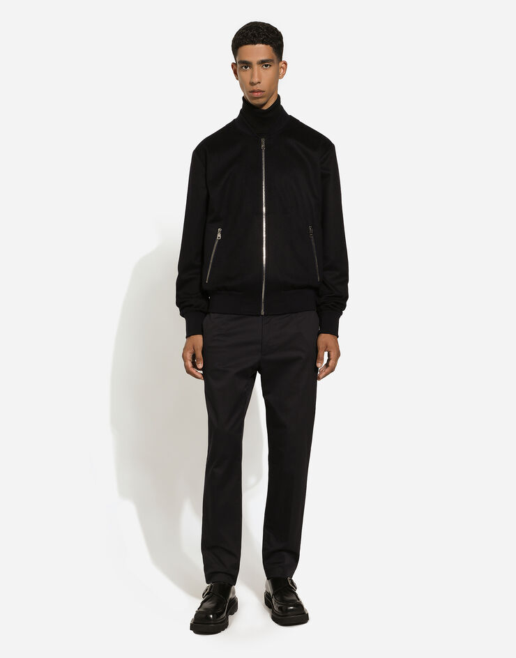 Dolce & Gabbana Bomberjacke aus Kaschmir Blau G9AYGTFU2AX