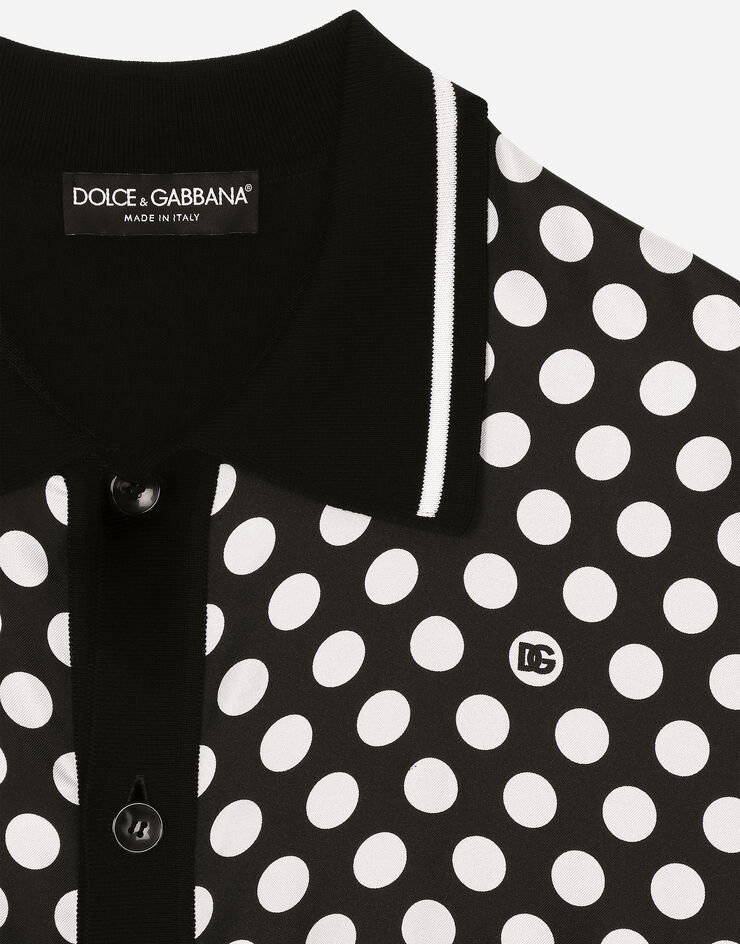 Dolce & Gabbana قميص فضفاض بغزل وحرير وطبعة منقطة مطبعة GXV29TJFMEG
