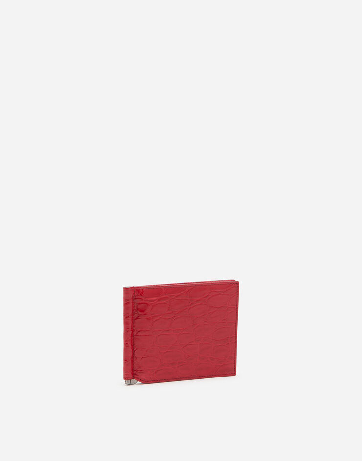 Dolce & Gabbana Crocodile skin bifold wallet with money clip Red BP1920A2088