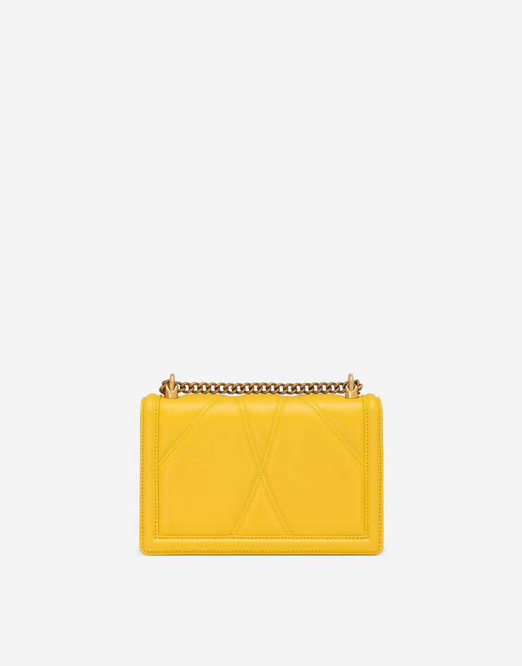 Dolce & Gabbana Mittelgroße Tasche Devotion aus Matelassé-Nappaleder Gelb BB7158AW437