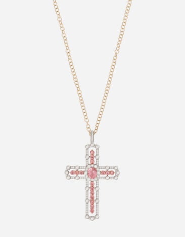 Dolce & Gabbana Sicily pendant in 18-karat rose and yellow gold with tourmalines and diamonds Red WAQP4GWTOR1